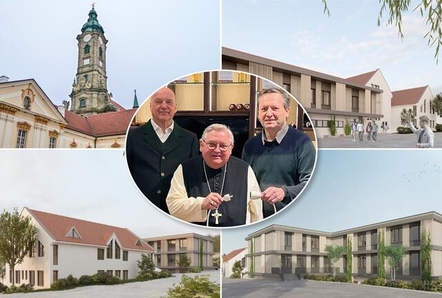 Thomas Baumgartner, Wirtschaftsdirektor des Stiftes Zwettl, Abt Johannes Maria Szypulski und Gerhard Hackl, Direktor der HLUW. | Foto: HLUW Yspertal