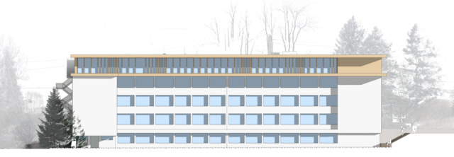 Diese Visualisierung zeigt, wie das Schulgebäude nach der 6,8 Millionen Euro teuren Aufstockung aussehen soll. In der MS Matrei drücken rund 240 Kinder aus Matrei, Navis und Ellbögen die Schulbank. | Foto: Unizono Design- und PlanungsGmbH