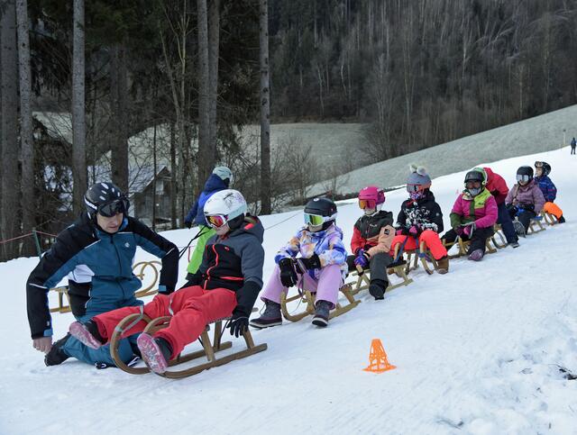 Nachd dem Training ging es ab auf die Rodelbahn.  | Foto: Thiem