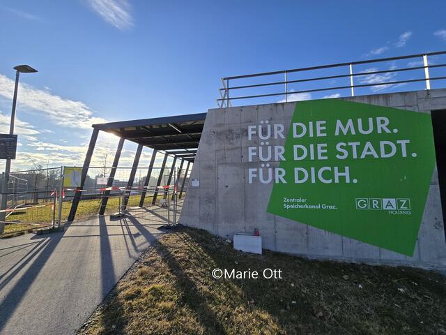 Sperre R2, Kraftwerk Graz-Puntigam, Baustelle