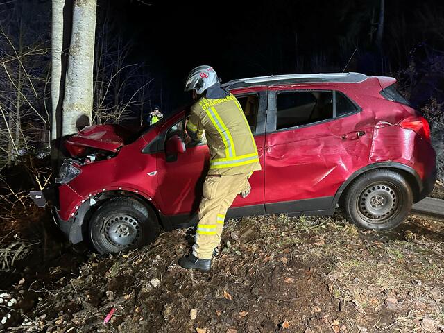 In Brandenberg kam in der Nacht auf Donnerstag ein 18-jähriger Probeführerscheinbesitzer mit seinem PKW von der Fahrbahn ab und prallte gegen einen Baum. Dabei erlitt er leichte Verletzungen. Ein durchgeführter Alkotest verlief positiv, woraufhin ihm der Führerschein abgenommen wurde. | Foto: ZOOM.TIROL