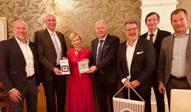 Vertreter der Rotary Clubs Völkermarkt und Slovenj Gradec mit den Präsidenten Bernd Bergner und Tadej Strahovnik beim Treffen. | Foto: RC Völkermarkt