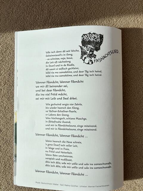 Auch das Fasnachtslied ist im Malbuch abgedruckt. | Foto: Dorn