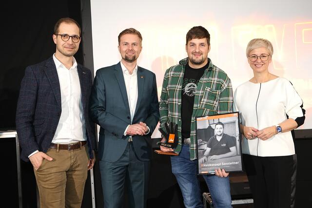 WKO-Leiter Rohrbach Michael Schaubmeier, JWOÖ-Vorsitzender Michael Wimmer, Bernhard Sonnleitner und WKOÖ-Präsidentin Doris Hummer (v. l.). | Foto: Andreas Maringer