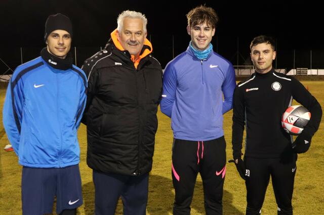 Philipp Schleinzer, Trainer Wolfgang Kiegerl, Luca Messner und Gabriel Danilet (v.l.) sind voll motiviert | Foto: Gerhard Langmann