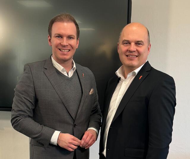 Neue Aufgaben für Jennersdorf SPÖ-Bezirkschefs: Während Fabio Halb (links) in den burgenländischen Landtag einzieht, freut sich Mario Trinkl über die Ernennung zum Bundesrat.  | Foto: SPÖ-Bezirksorganisation Jennersdorf