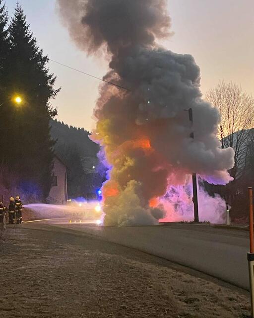Die Ursache des Brandes war vermutlich ein technisches Gebrechen. | Foto: Bfkdo Amstetten / FF St. Georgen/Reith