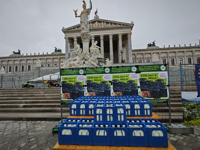 Vertreter des Unabhängigen Bauernverbands aus dem Bezirk Scheibbs beteiligten sich an den Protesten der Landwirte in Wien. | Foto: Unabhängiger Bauernverband