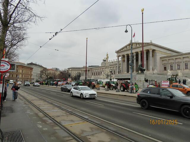 Vertreter des Unabhängigen Bauernverbands aus dem Bezirk Scheibbs beteiligten sich an den Protesten der Landwirte in Wien. | Foto: Unabhängiger Bauernverband