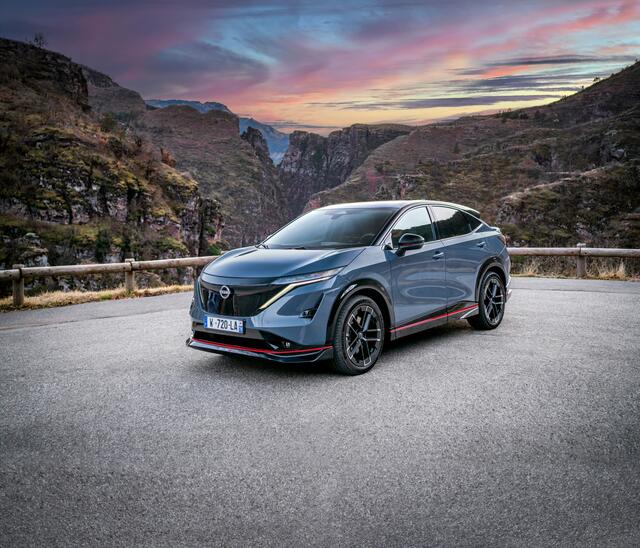 Der ersten Auslieferungen des Nissan Ariya Nismo in Österreich erfolgen jetzt im Februar 2025, der Preis liegt bei 65.390 Euro.  | Foto: Nissan