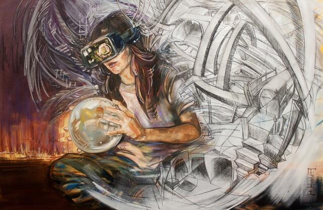 You will be given light, Ölgemälde aus dem Jahr 2022 von Katerina Teresidi. | Foto: Katerina Teresidi