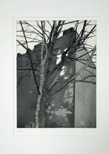 Hinterhofstudie Wien, Radierung 2010 | Foto: Angelika Kreilinger