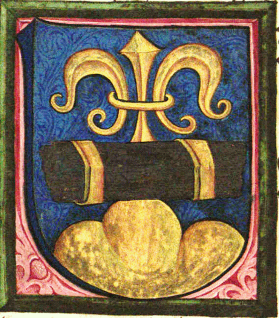 Erste Darstellung des Wappens von Althofen in der Verleihungsurkunde von 1479. | Foto: Kärntner Landesarchiv