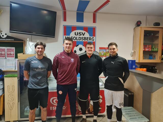 Daniel Hinteregger, Manuel Zacharias, Michael Fras und Laurenz Sacher (v. l.) wurden vom USV Vasoldsberg in der Winterpause geholt. | Foto: USV/Bausch