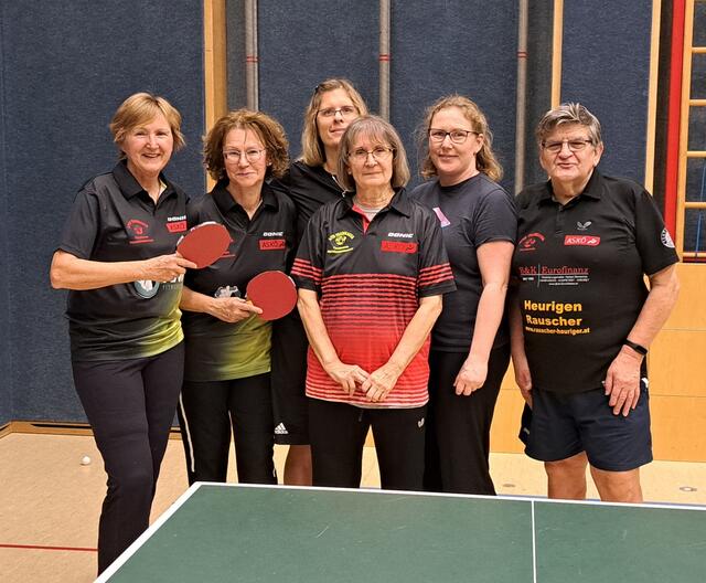 von links; Gabi, Brigitta, Sonja, Renate, Silvia und Obmann Walter Ast 