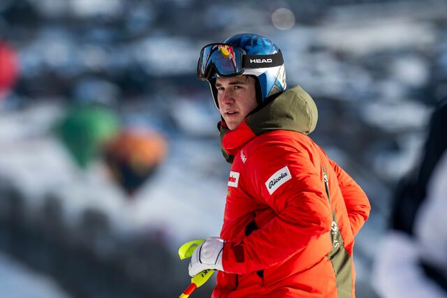Der Schweizer Franjo von Allmen ist der neue Weltmeister in der Abfahrt. | Foto: Joerg Mitter / Red Bull Content Pool