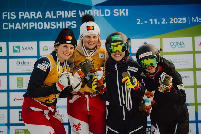 PARALYMPICS, ALPINE SKIING - FIS Para Alpine World Ski Championships Maribor 2025, Riesentorlauf der Damen: Elisabeth Aigner (AUT), Veronika Aigner (AUT) Elina Stary (AUT) and Josefa Vanessa Arnold. Photo: GEPA pictures/ Alexander Solc
 | Foto: GEPA pictures/Alexander Solc