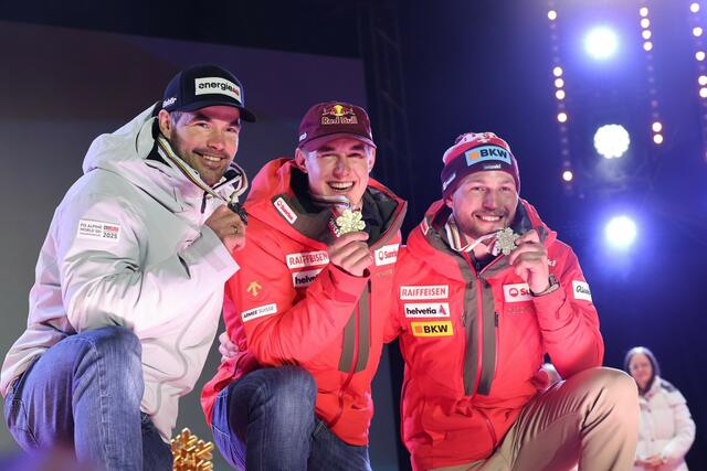 Der Oberösterreicher Vincent Kriechmayr gewann Silber. Für ihn ist das bereits die dritte WM-Medaille in der Abfahrt. | Foto: Land Salzburg/Neumayr/Leopold