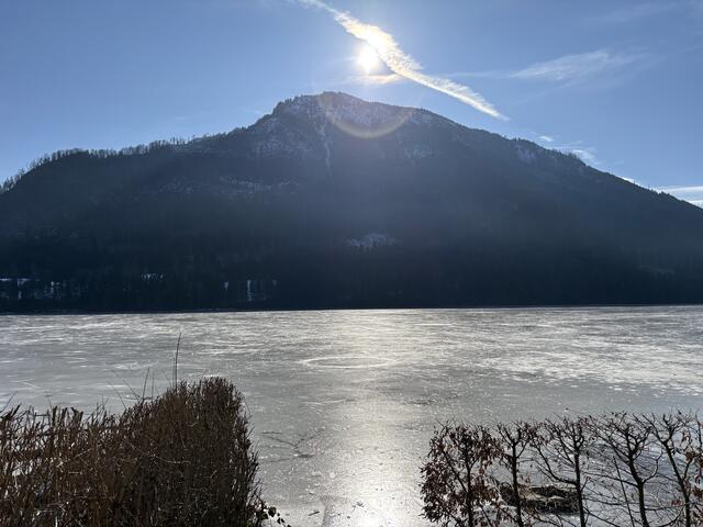 Der Lunzer See ist momentan von einer dicken Eisschicht bedeckt.