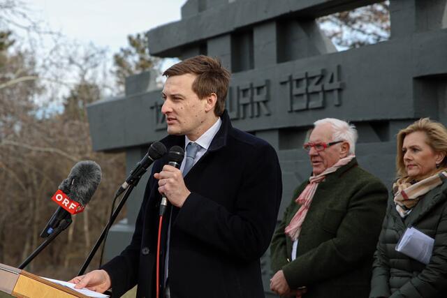 SPÖ Landesrat Sven Hergovich bei einer Gedenkfeier im Jahr 2024. | Foto: SPÖ NÖ