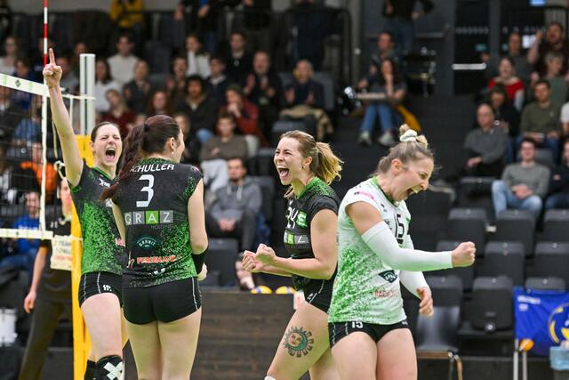 Am 23.2. starten die "Uhrturmchicks" in die Play-offs gegen die Wildcats aus Kärnten. Die Grazerinnen wollen die Gegner schnellstmöglich wieder heim schicken.  | Foto: GEPA