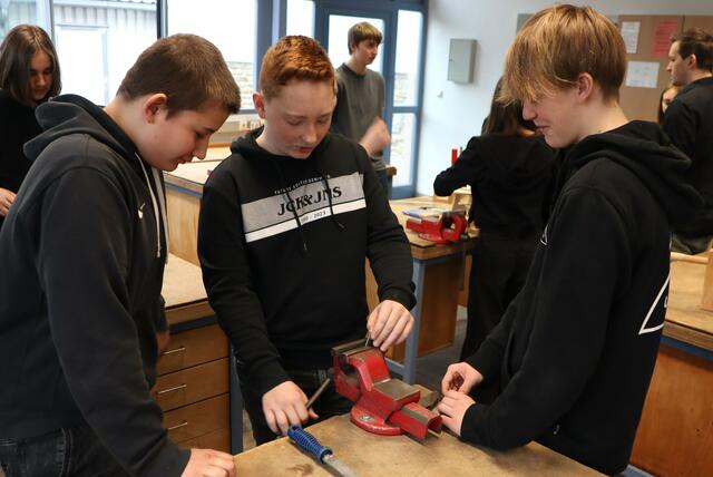 Jannik Klöckl (mi) zeigt die Handgriffe vor | Foto: Gerhard Langmann