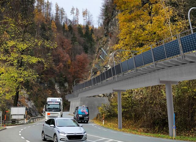So stellt sich die "Bürgerinitiative Sicherer Eibergradweg" die neue Radwegverbindung entlang der Eibergstraße vor.  | Foto: Visualisierung: BI Sicherer Eibergradweg