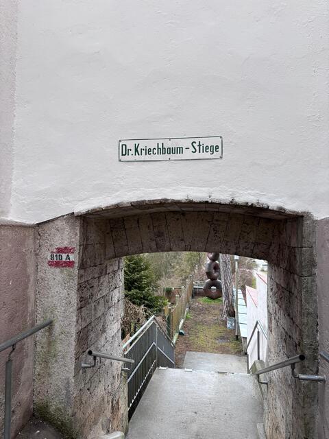 Die Kriechbaum-Stiege in Braunau: benannt nach dem Arzt, Gauheimatpfleger und Braunauer NS-Ratsherrn Eduard Kriechbaum (1887 – 1958). | Foto: MeinBezirk