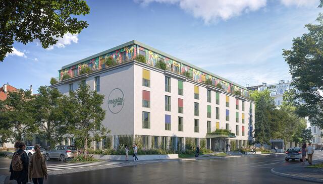 Das Magdas Hotel kehrt nach Renovierung 2027 an den Prater zurück. (Rendering) | Foto: Atelier Heiss