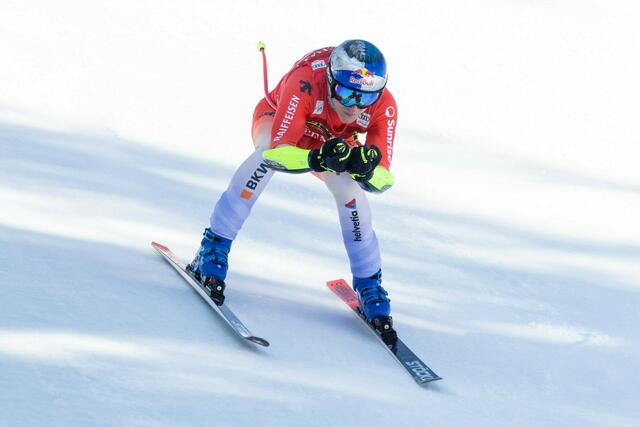 Marco Odermatt gewinnt in Saalbach keine weitere Medaille und muss sich mit Platz vier begnügen. | Foto: Erich Spiess/ Red bull Content Pool