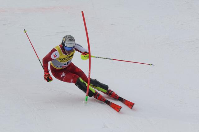 Für Manuel Feller gibt es bei der Heim-WM keine Medaille, am Ende bleibt nur der undankbare vierte Platz. | Foto: Land Salzburg / Franz Neumayr