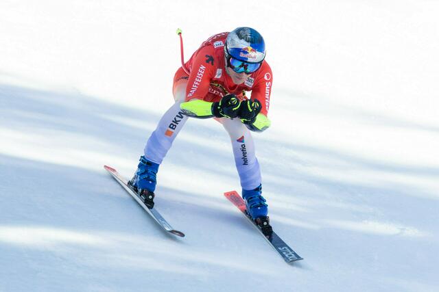 Marco Odermatt gewinnt in Saalbach keine weitere Medaille und muss sich mit Platz vier begnügen. | Foto: Erich Spiess/ Red bull Content Pool