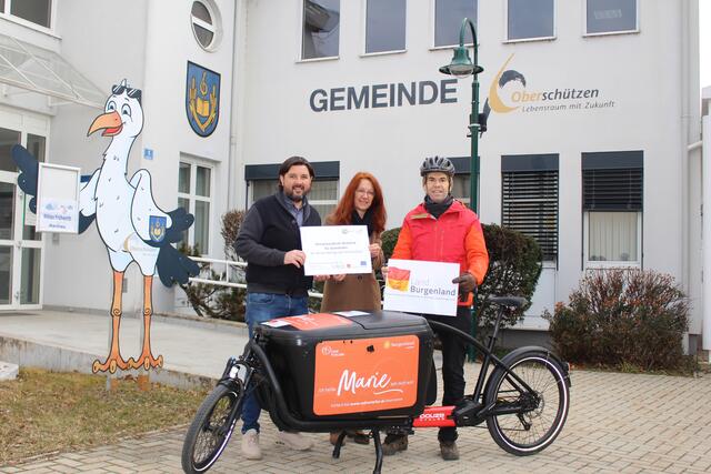 In Oberschützen kann ein Lastenrad ausgeliehen werden. | Foto: Gemeinde Oberschützen