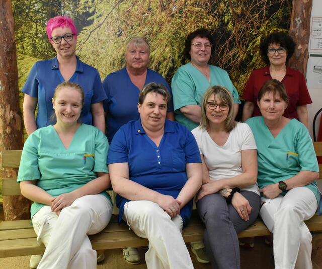 1. Reihe: Sabine Fraisl, Daniela Hammerschmied, Eveline Böhm und Monika Wimmer mit
2. Reihe: Birgit Böhm, Ingeborg Weidenauer, Regina Loidolt und Corina Diem (v.l.) | Foto: PBZ Waidhofen/Thaya