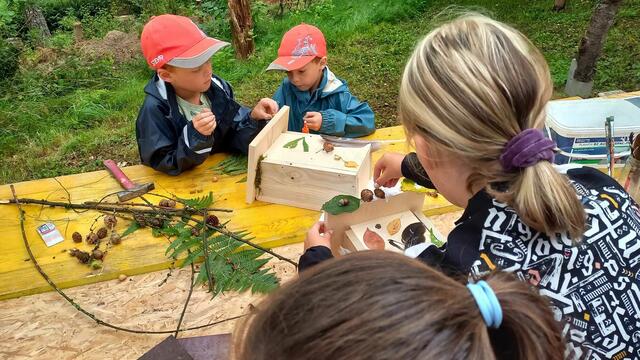 Vogelnistkästen wurden im Zuge des Ferienspiel der Gemeinde Lembach unter Anleitung der önj Lembach-Teams  gebaut. Auch die önj Kinder halfen fleißig mit.  | Foto: önj-Lembach