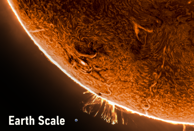 Sonne im Größenvergleich mit der Erde | Foto: Alex Gschöpf