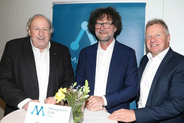 MC-Tirol-Obmann Helmut Lutz, IKB-Vorstand Thomas Pühringer und MC-Tirol-Geschäftsführer Erwin Walch