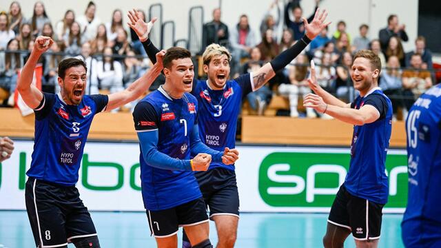 Kein Innsbrucker Jubel mehr: Hypo Tirol Volley zieht sich aus dem Profivolleyball zurück. | Foto: GEPA/Schönherr