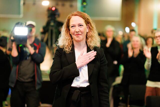 Judith Pühringer bei der Landesversammlung der Grünen Wien am 22. Februar. | Foto:  FLORIAN WIESER / APA / picturedesk.com