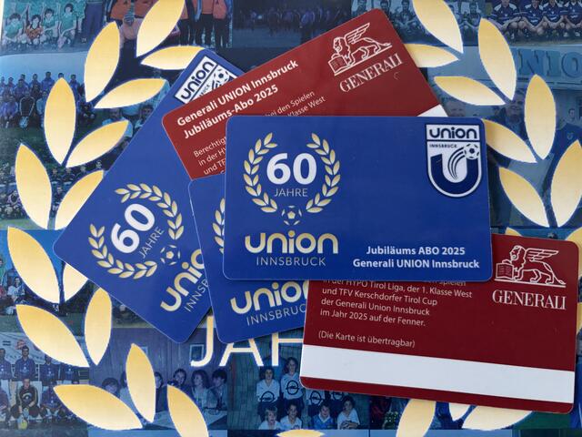 60 Jahre Union Innsbruck. Mit einem Jubiläums-Abo für das gesamte Spieljahr 2025 startet die Union in die neue Saison. | Foto: Union