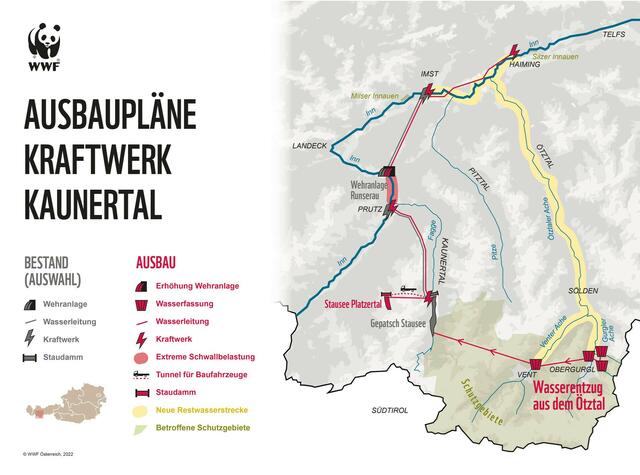 Bild 30: Frage in Bild 28 war, wieviel die Erweiterung Kaunertal- Kraftwerk mehr an Strommenge produzieren wird können. Laut TIWAG = 661 GWh/a. Also dieses Potential ist um ca. 83% größer, als das vom Land Tirol so hochgelobte und als unbedingte Säule für Energiewende bis 2050 befürwortete Pumpspeicherkraftwerk! Kostet schon jetzt über 2 Milliarden Euro und dürfte bis 2050 nicht einmal zeitgerecht fertig gestellt sein.   | Foto: © by WWF . Repro Ing. Günter Kramarcsik