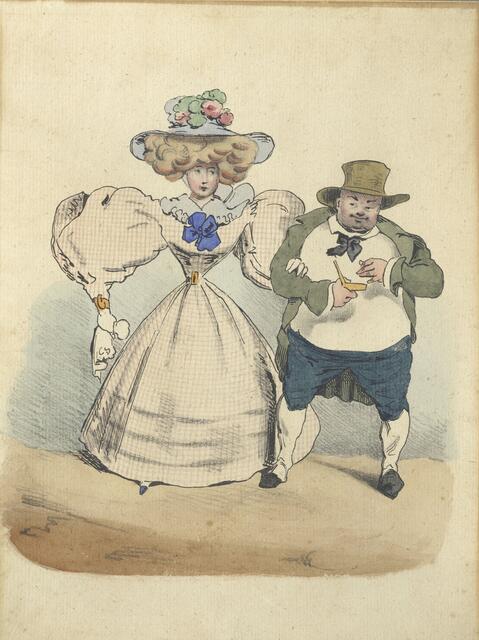 Dame und Herr - eine Karikatur, um 1835/37. | Foto: RGS/Ghezzi