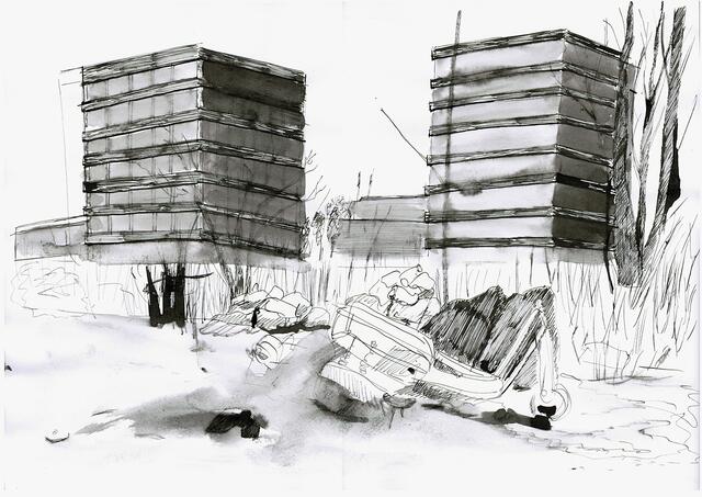 Susi Jirkuffs Arbeiten sind Zeichnungen auf Papier sowie kleinformatige Malerei. | Foto: Galerie Blaugelb Zwettl