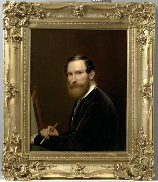 Selbstporträt Anton Einsles im 40 Jahre alten Originalrahmen - eines der Gemälde der Schenkung von Anna Szalay an die Residenzgalerie Salzburg - um 1841. | Foto: RGS/Ghezzi