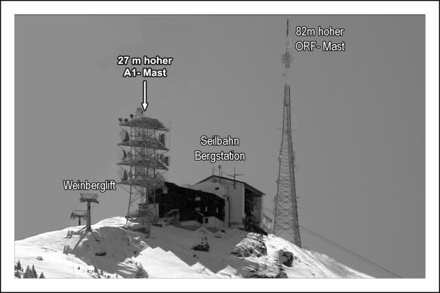 Bild 12: Gesamtansicht der Bergstation Krahberg. Auf dem A1- Mast wurde die Windmessanlage installiert! | Foto: © by Ing. Günter Kramarcsik