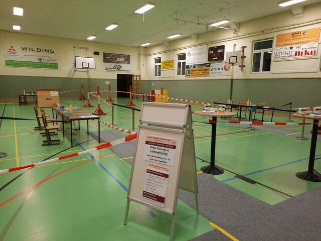 Die Teststraße in der Unionhalle. | Foto: Günter Pauser
