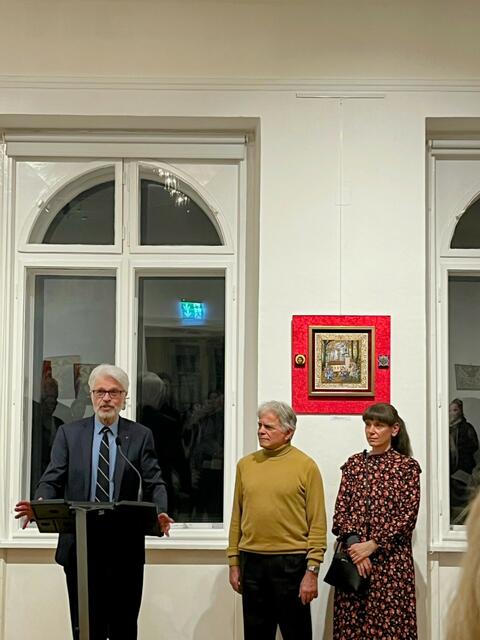 Stadtrat Ernst Schebesta mit Loukas und Irene Seroglou 