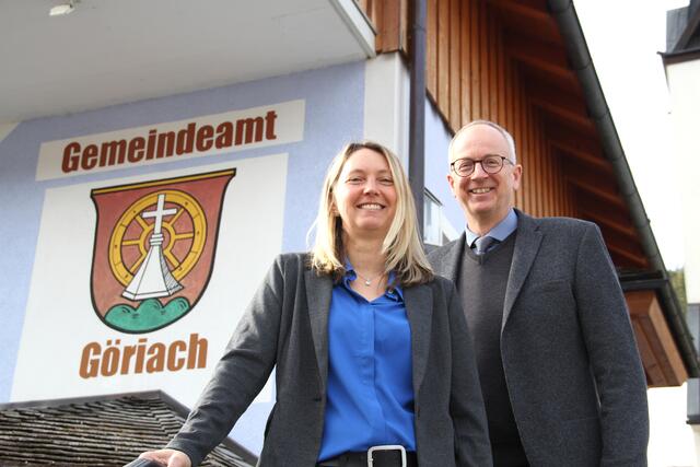 Der Präsident des Salzburger Gemeindeverbandes, St. Michaels Bürgermeister Manfred Sampl (re.), mit Bürgermeisterin Waltraud Grall (Göriach). 28.2.2025  | Foto: Land Salzburg/Melanie Hutter 