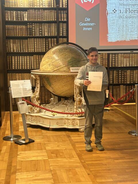 Florian Winkler glänzte mit einer nahezu fehlerlosen Übersetzung. | Foto: Gymnasium Seekirchen