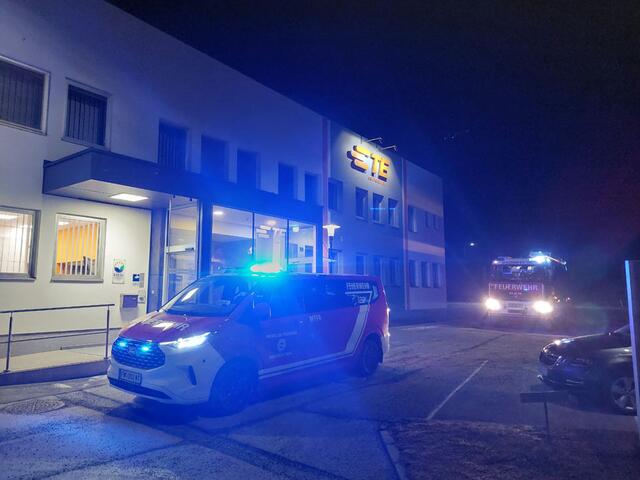 Die Einsatzkräfte vor der betroffenen Firma | Foto: FF Waidhofen/Thaya